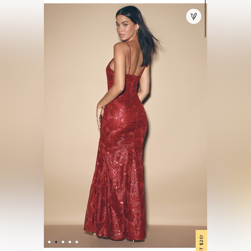 NWT Pure Beauty Wine Red Sequin Sleeveless Maxi Dress - Picture 3 of 5